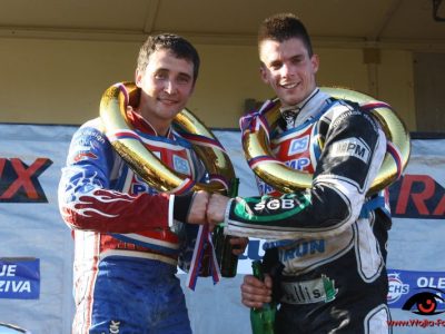 Matěj Kůs na stupních vítězů, MČR dvojic, Březolupy, 2011
